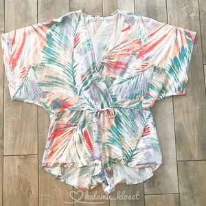 🌿SOLD🌿On the Road tropical palm romper XS